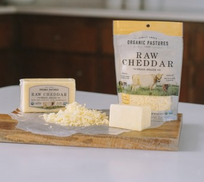 Organic Pastures Raw Cheddar Cheese